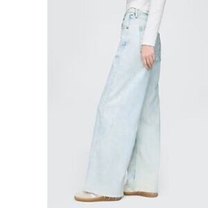 Banana Republic High Rise Paperbag Waist Super Wide Leg Baggy Denim Jeans